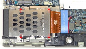 Remove the PCMCIA assembly from the motherboard. 