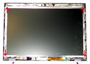 Lift the LCD screen away from the bask assembly and lay it face down. 