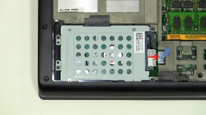 Disconnect the hard drive adapter connector from the motherboard.