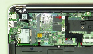 Remove the SSD (Solid State Drive) from the ultrabook.