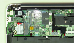 Remove the WLAN card from the Ultrabook motherboard.