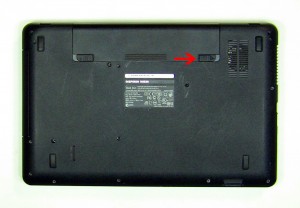 Slide the battery latch over and the battery out of the laptop. 