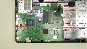 Remove the 2 motherboard screws. 