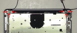 Remove the 6 hinge screws and carefully remove the display. 