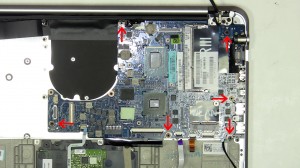 Lift the motherboard away from the laptop base.
