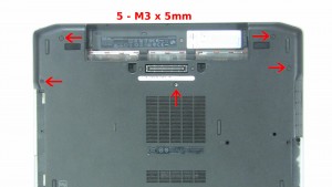 Remove the bottom base cover screws (5 x M3 x 5mm).