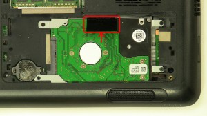 Lift and remove the hard drive from the laptop.