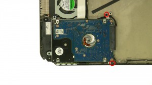     Remove the hard drive screws.