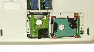 Remove the hard drive screws.