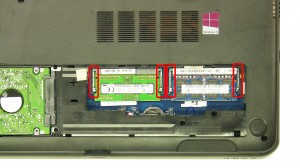 Separate the clips and remove the RAM Memory.