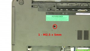 Remove the 1 - M2.5 x 5mm optical drive screw.