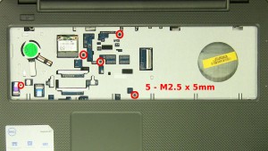 Remove the 5 - M2.5 x 5mm screws.