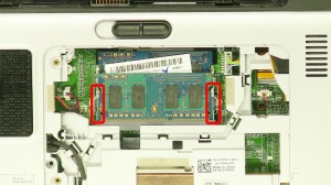 Separate the clips and remove the RAM Memory.