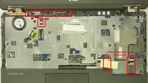 Remove the top palmrest screws.