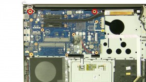 Remove the 2 - M2.5 x 5mm motherboard screws.