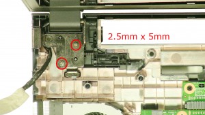 Remove the left hinge screws.