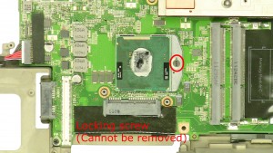 Turn the locking screw to unlock the CPU.