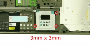 Remove the 3 - M3 x 3mm secondary hard drive screws.