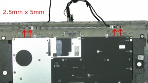 Remove the bottom hinge screws (4 x M2.5 x 5mm).