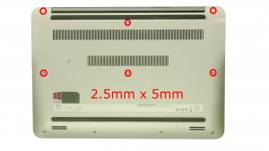 Loosen the top screws (6 x M2.5 x 5mm).