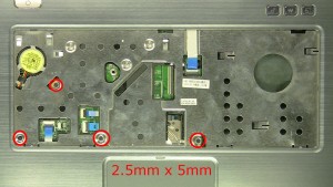 Remove the palmrest screws (4 x M2.5 x 5mm).