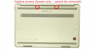 Loosen the captive screws (cannot be removed).