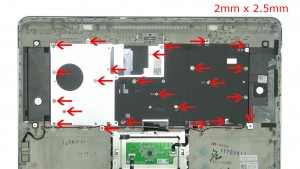 Remove the keyboard back plate and keyboard screws.