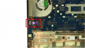 Unplug cable from circuit board.