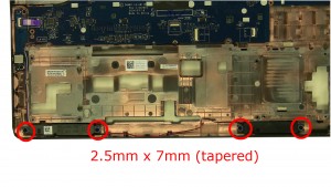 Remove speaker screws (4 x M2.5 x 7mm (3mm thread)).