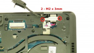 Remove the 2 - M2 x 3mm screws.