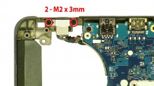 Remove the 2 - M2 x 3mm bracket screws.