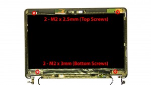 Remove the 2 - M2 x 2.5mm screws on the top of the screen & the 2 - 