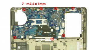 Remove the 7 - M2.5 x 5mm motherboard screws.