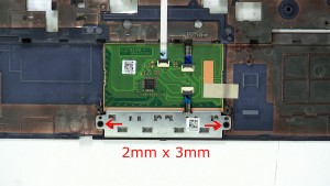 Remove the bottom mouse button screws (2 x M2 x 3mm).