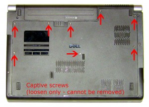 Loosen the 8 retaining screws (cannot be removed).