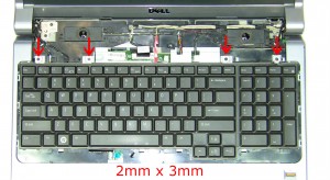 Remove the keyboard screws (4 x M2 x 3mm).