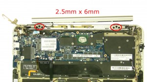 Remove the hinge screws & remove the display assembly (6 x M2.5x6mm).