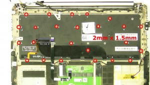 Remove the 24 keyboard screws (24 x M2x1.5mm).