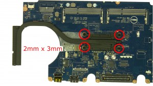 Remove heatsink screws (4 x M2 x 3mm).