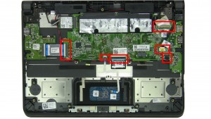 Disconnect all cables and ribbons from Motherboard.