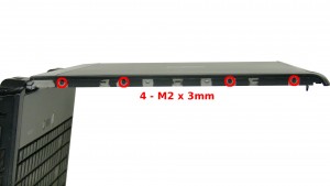 Remove the 4 - M2 x 3mm left side screws.