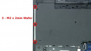 Remove the 3 - M2 x 2mm Wafer screws under the optical drive.