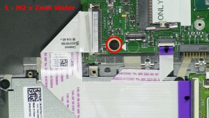 Remove the 1 - M2 x 2mm Wafer screw.