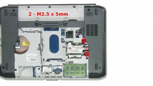 Remove the 2 - M2.5 x 5mm screws.