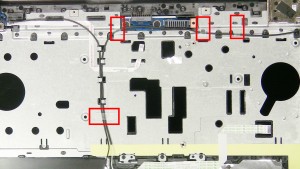 Loosen the antenna cable tape & loosen the antenna cables.