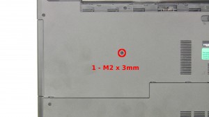 Remove the 1 - M2 x 3mm optical drive screw.