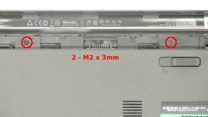 Remove the 2 - M2 x 3mm screws under the battery.