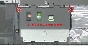 Remove the 2 - M2.5 x 2.5mm Wafer screws.