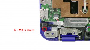 Remove the 1 - M2 x 3mm screw.