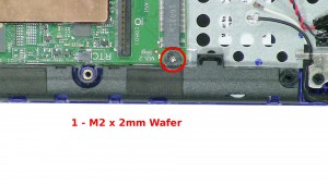 Remove the 1 - M2 x 2mm Wafer screw.
